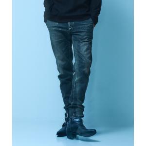 ジーンズ 「25A/W」プリント テーパード デニム メンズ