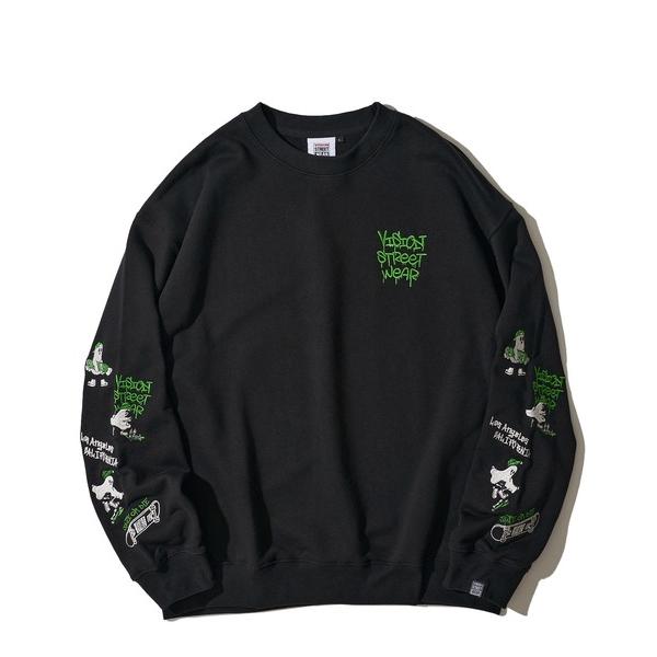 トレーナー スウェット 「VISION STREET WEAR」オリジナルグラフィック スリーブゴー...