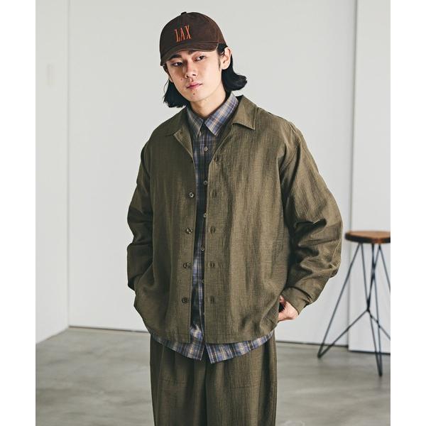 シャツ 「セットアップ可」クールタッチリネン長袖シャツ「接触冷感」 メンズ