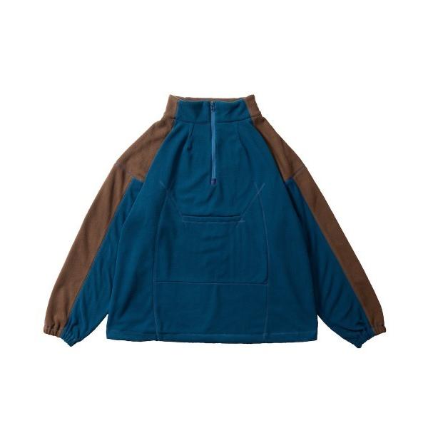 コート ジャケット Bi Fleece Pullover Teal-blue×Brown メンズ レ...