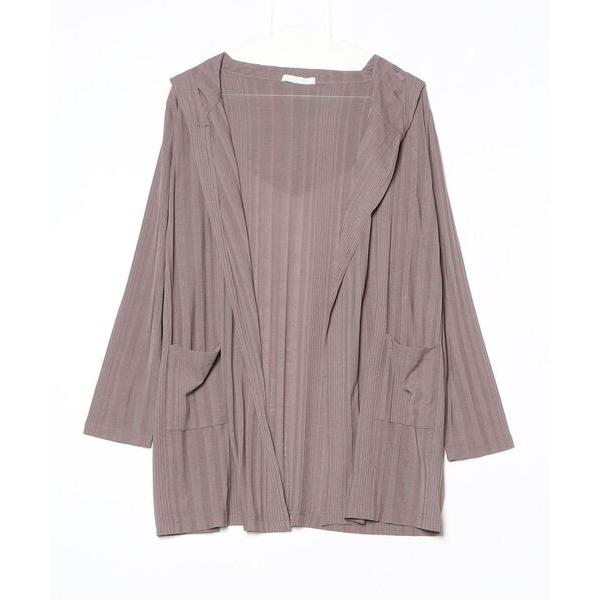 パーカー Ree＆Mee UVカット 吸水速乾 梨地 ランダムストライプ フード トッパー カーディ...