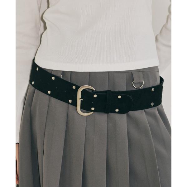 ベルト suede double studs belt / スエードダブルスタッズベルト レディース