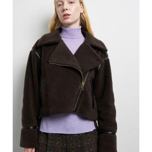 コート アウター ボアライダースジャケット レディース