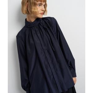 ブラウス シャツ スタンドカラータックブラウス レディース