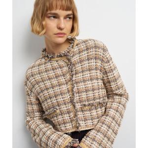 ニット セーター ニットツイードジャケット レディース