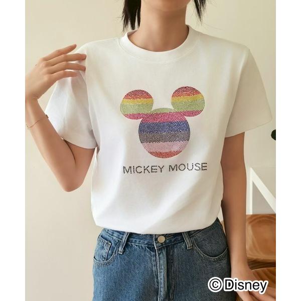 tシャツ Disney / 別注 「Mickey Mouse」 ラインストーンTシャツ レディース ...