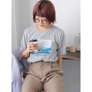 tシャツ 半袖 ニュアンスフォトTシャツ レディース