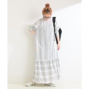 ワンピース 手洗い可 / ストライプヘンリーネッ...の商品画像