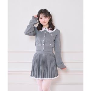 セットアップ コットンレースニットプリーツセットアップ レディース