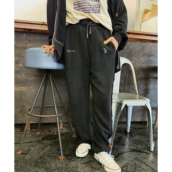 パンツ 「m:rex」ミニ恐竜刺しゅうスウェットパンツ レディース
