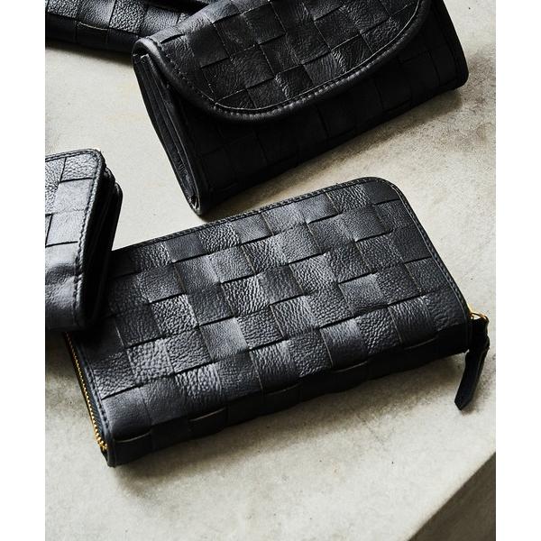 財布 zucchero ズッケロ 長財布 本革 レディース ラウンド型 大容量 シンプル 革 編込み...