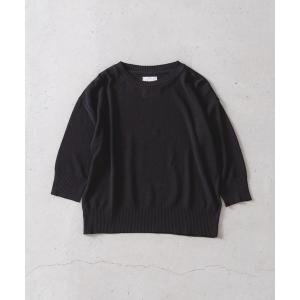 ニット セーター 7分袖クルーネックP/O レディース