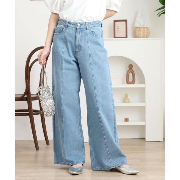 ジーンズ デニム デニムパンツ センターシームワイドデニム レディース
