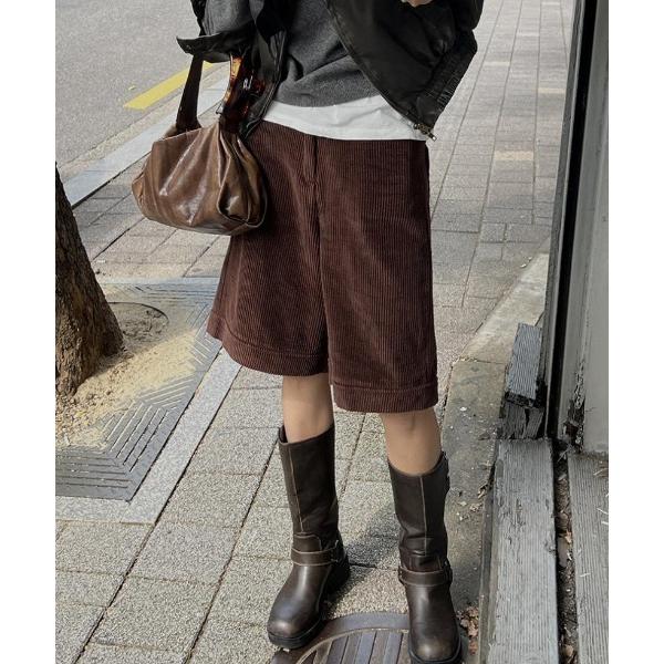 パンツ コーデュロイハーフパンツ レディース