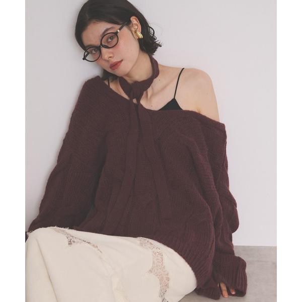 ニット セーター multiway choker cable knit / マルチウェイチョーカーケ...