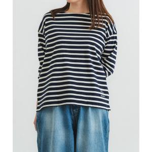 tシャツ ドライ天竺ボーダー7分袖ボートネック レディース