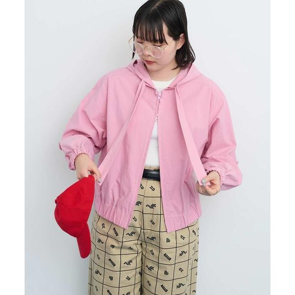 ブルゾン アウター COTTON DYED POPLIN フードシャツブルゾン レディース