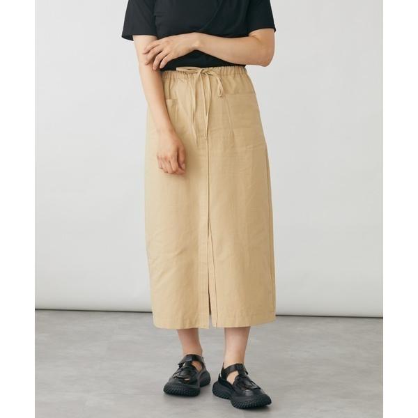 スカート スリットギャザーIラインスカート