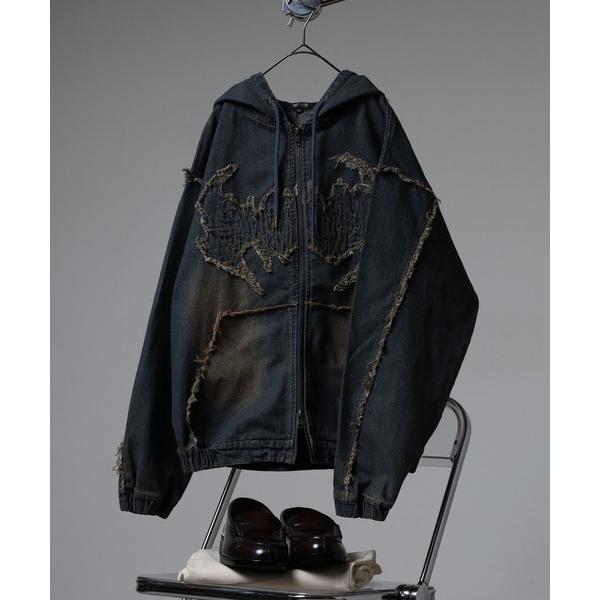 パーカー BIKESTAR トライバルフリンジデニム ZIP パーカー メンズ レディース
