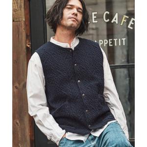 ベスト ジレ mcg3696- ストレッチケーブルキルティングノーカラーベスト(CAM-7331) メンズ