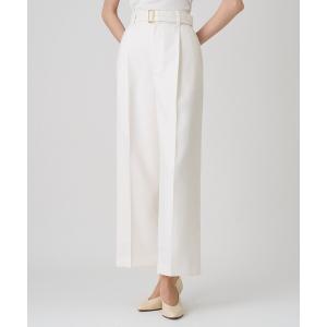 パンツ ブライトツイルタックワイドパンツ レディース