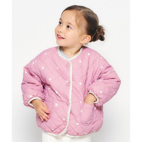 ブルゾン アウター 「2WAY」ハートポケットリバーシブルファージャケット キッズ 子供服 女の子