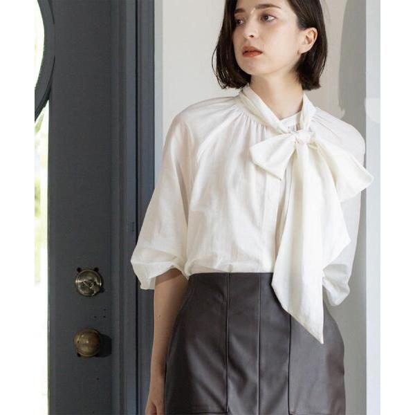 ブラウス シャツ 「BAILA掲載」2WAYシアーボウタイブラウス「洗濯機洗い可」 レディース