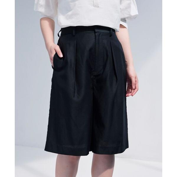 パンツ 「着回し抜群」大人のリネンショートパンツ レディース