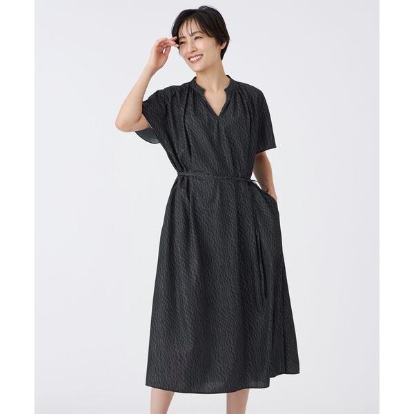 ワンピース 「吸水速乾」「マシンウォッシャブル」ジオメトリックゼブラプリントワンピース