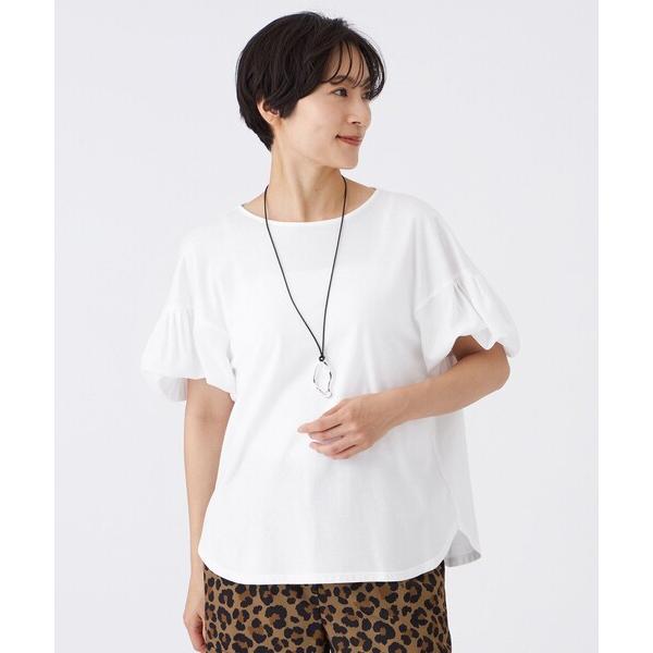 tシャツ 「接触冷感」「マシンウォッシャブル」スパンローンコンビカットソー レディース