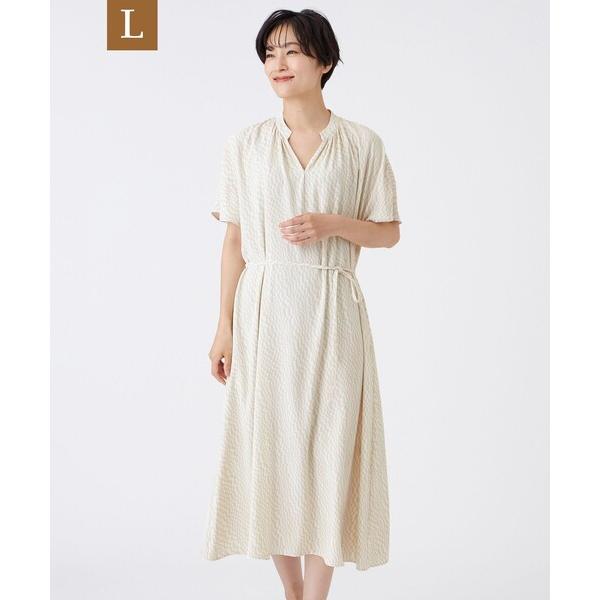 ワンピース 「L」「吸水速乾」「マシンウォッシャブル」ジオメトリックゼブラプリントワンピース