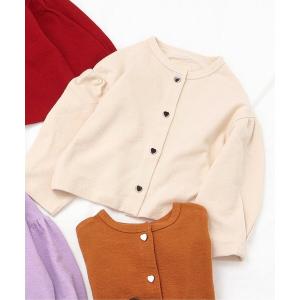 カーディガン  「WEB限定/ジュニア対応」ハートボタンカーディガン キッズ 子供服 女の子