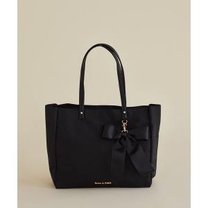 トートバッグ リボンチャーム付き3ルームトートバッグ レディース