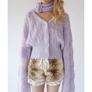 パズルカーディガン × バックルマフラー