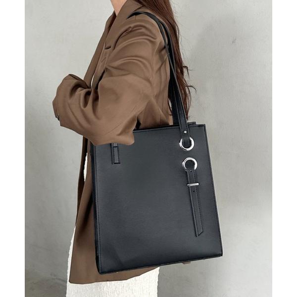 トートバッグ 「A4収納可能」スクエア自立PUトートバッグ レディース