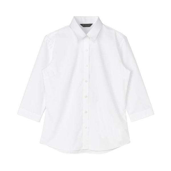 フォーマル ブラウス シャツ 形態安定ノーアイロン レギュラー 7分袖ビジネスワイシャツ レディース
