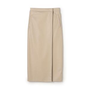 スカート レザーライククロス ラップマキシスカートの商品画像