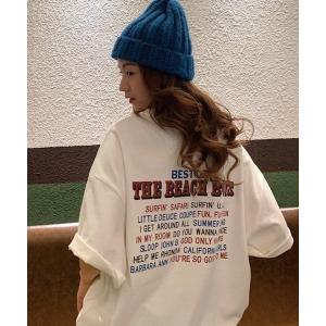 tシャツ 「CANVAS＋」BEACHバックプリントルーズTシャツ レディース メンズ