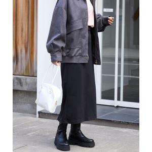 スカート イージードライダンボールニットIラインスカート