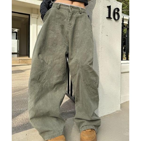 カーゴパンツ ワイドシルエットカーゴパンツ レディース