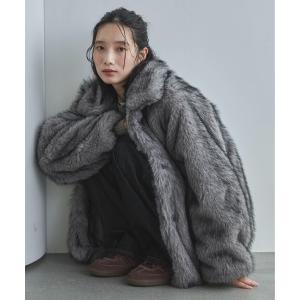 コート アウター ミックスファーミドルコート レディース