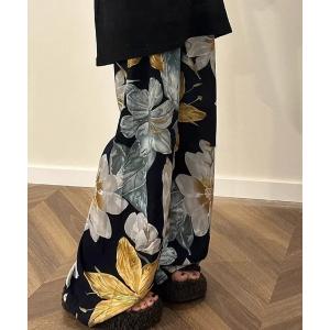 パンツ 総柄 ワイド パンツ レディース メンズ