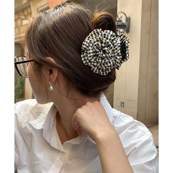 ヘアクリップ Check Bloom Hair Clip