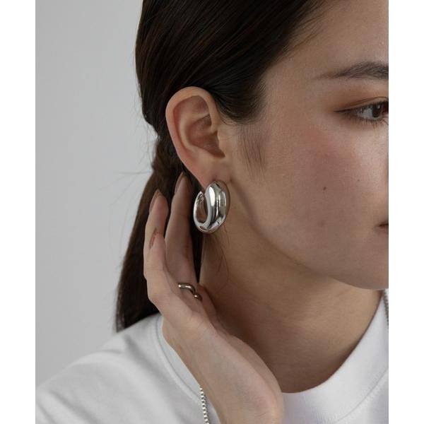 ピアス 金属アレルギー対応 チャンキーオーバルピアス レディース