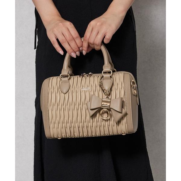 ボストンバッグ 「dazzlin/ダズリン」リボンチャーム付 ギャザーシャーリングボストンバッグ レ...