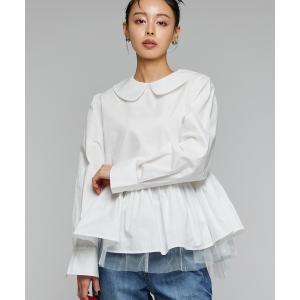 ブラウス シャツ 丸襟ブラウス/ペプラムブラウス「動画あり」 レディース