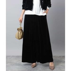 パンツ スノーベロア ワイドパンツ/洗える レディース