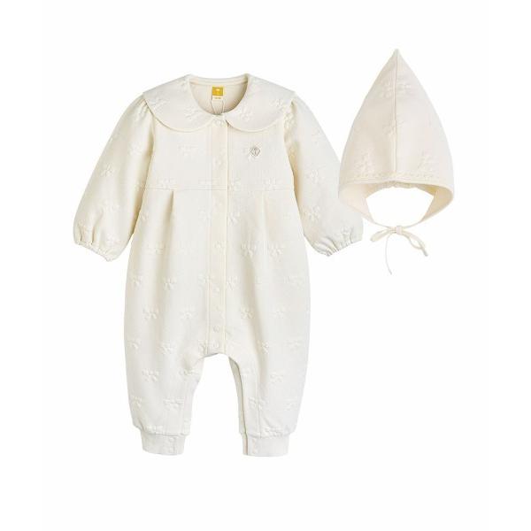 カバーオール アウター 「2点セット」リボンジャガードカバーオール＆帽子 キッズ 子供服 男の子 女...