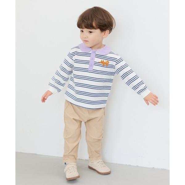 セットアップ 「セットアップ」フォックス襟付きボーダー長袖トップス＆ロングパンツ キッズ 子供服 男...