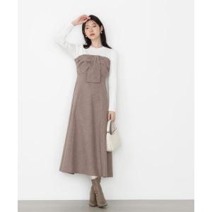 ワンピース フロントリボンドッキングワンピース / 1215240904